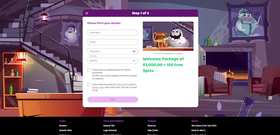 boo casino Registration